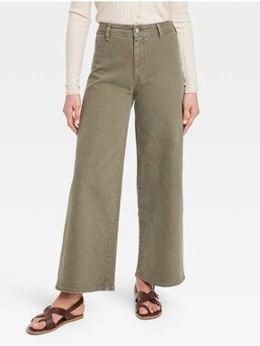 Universal Thread Olive High-Rise Wide Leg Jeans